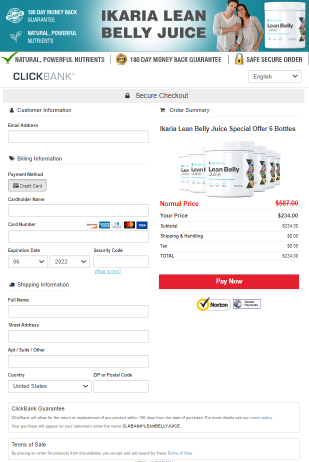 Ikaria Lean Belly Juice Order Page